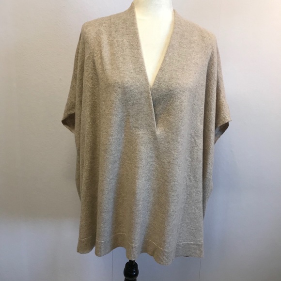 Vince Sweaters - Vince Cashmere Oversized Poncho Sz L Beige S/S